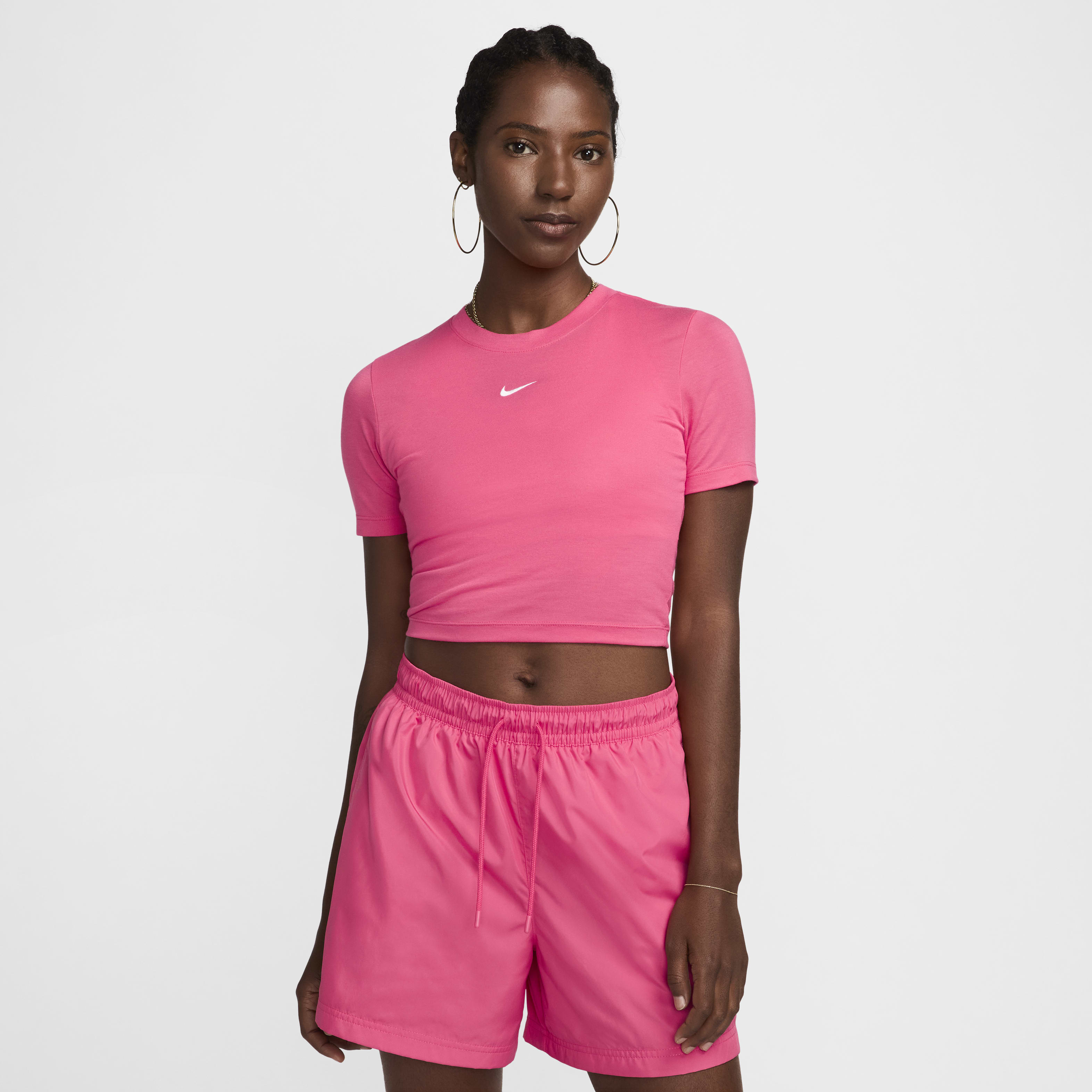 Pink nike t shirt women's best sale